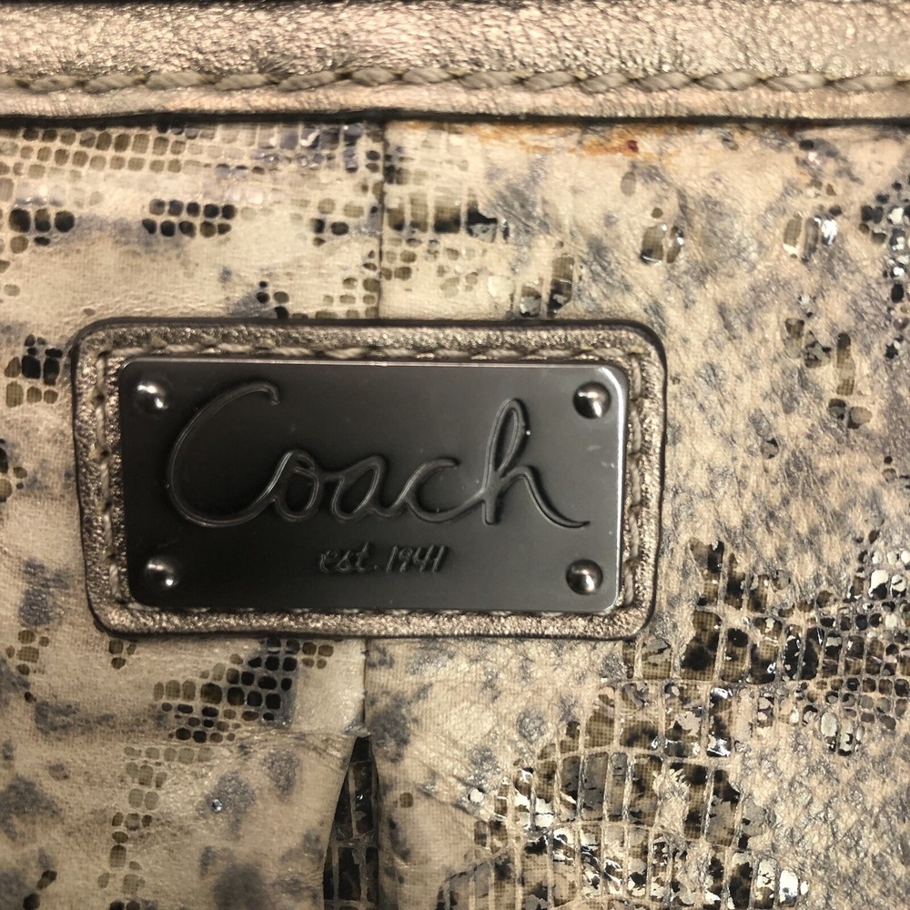 Coach Grey Python snakeskin Leather Shoulder Hobo… - image 9
